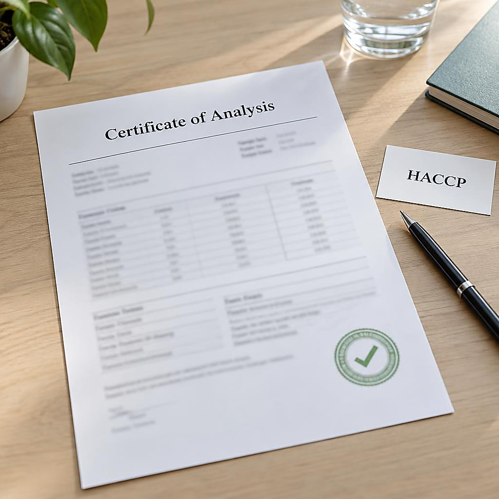 Certificate of Analysis document