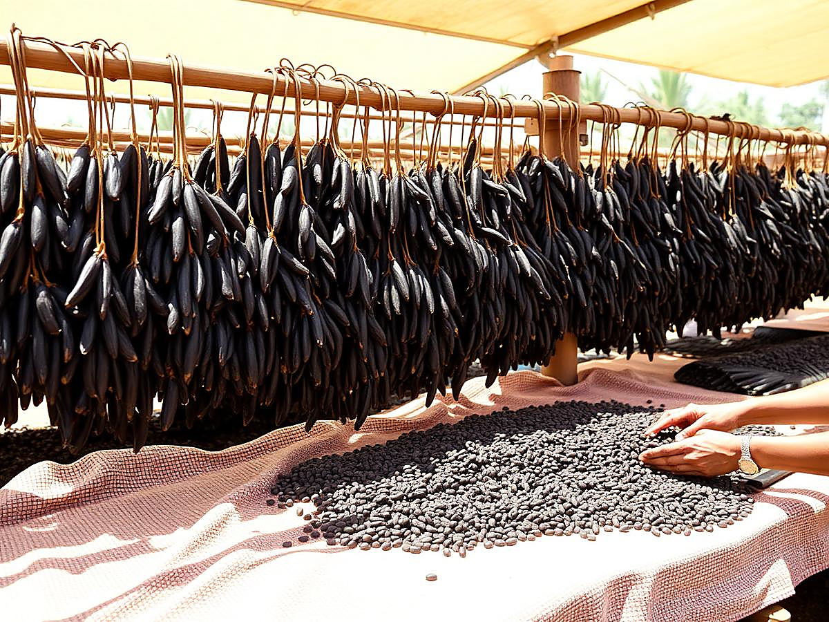 Cured vanilla beans